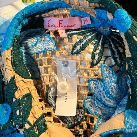 NWT Eva Franco Anthropologie Gaia Dress in Blue Petal Republic - Picture 5 of 6